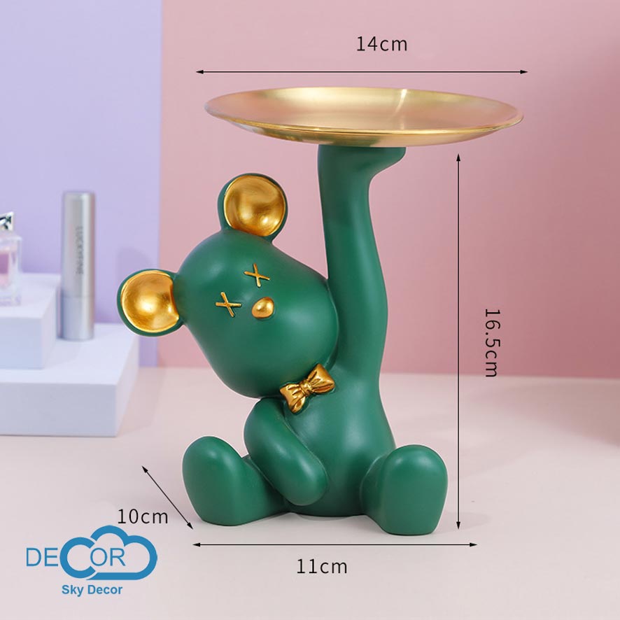 Gấu bê khay Sky Decor Bearbrick - Mô hình, decor phòng khách, quà tặng