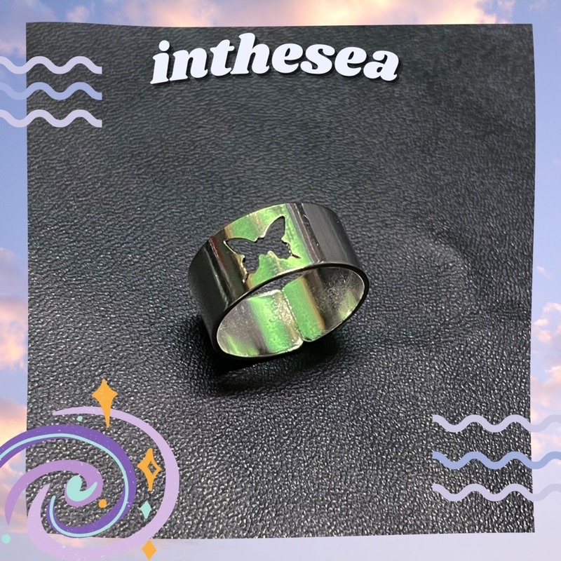 Nhẫn Đôi Bằng Bạc Hình Bướm Dễ Thương Phong Cách Đơn Giản Cho Cặp Đôi