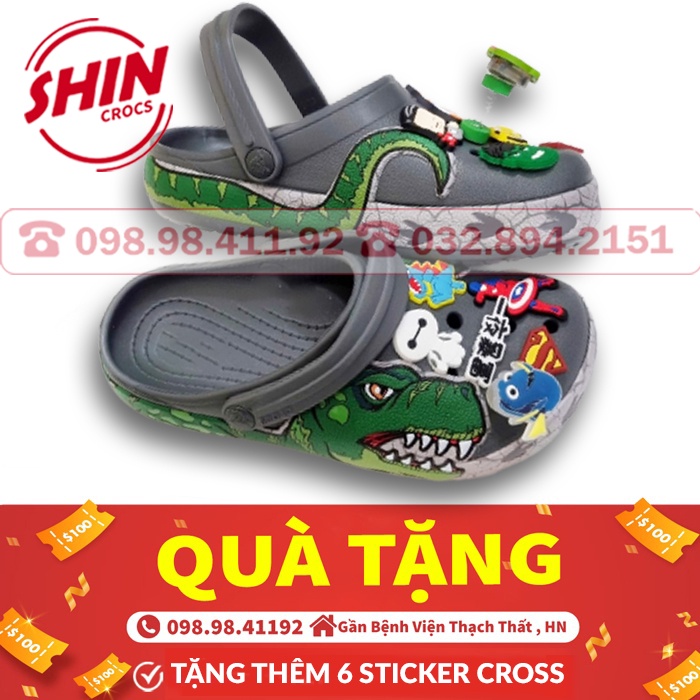 Dép cross cho bé💖FREESHIP💖dép bé DEPCROSSKID họa tiết khủng long ngộ nghĩnh