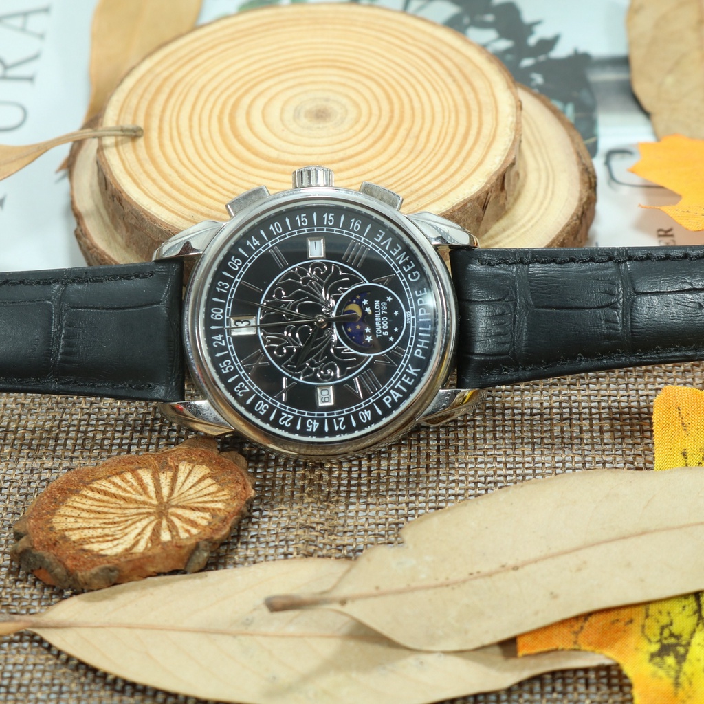 Đồng Hồ Nam Dây Da - IWC - Mặt Đen