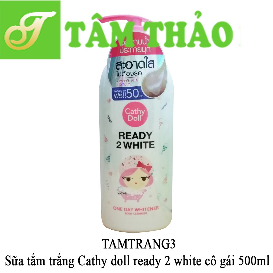 Sữa tắm trắng Thái Lan Cathy doll ready 2 white cô gái 500ml 8858842036945