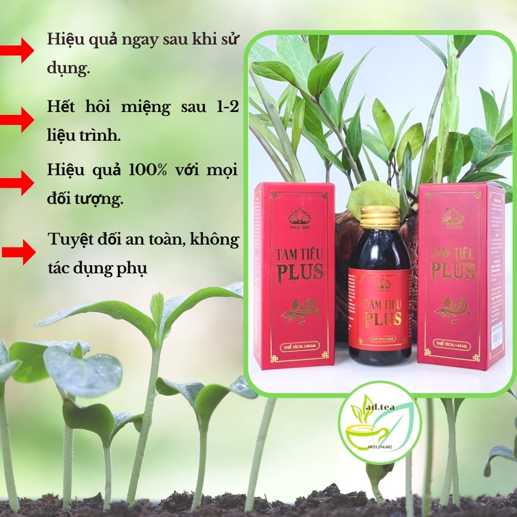 Nước Súc Miệng Tam Tiêu  Plus, Khử Mùi, Thơm Miệng, An Toàn Hiệu Quả - 100% Thảo Dược Thiên Nhiên (ad.tea)