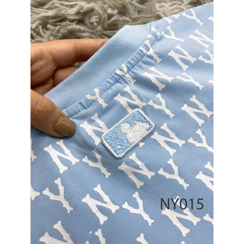 (HÀNG XUẤT XỊN) Áo xanh in mono logo thêu Ny015 Mờ lờ bê Monogram Blue Sky