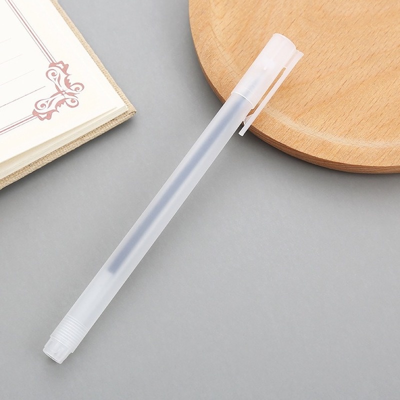 Bút Bi Mực Gel Nhám Ngòi 0.5mm Màu Đỏ/Đen/Xanh Dương/Xanh Dương Trong Suốt