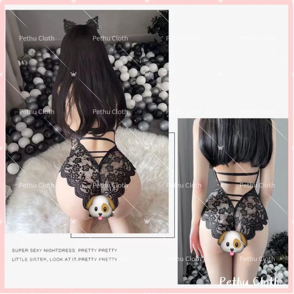 Q1,HCM) Váy ngủ sexyBodysuit 2 dây cosplay trắng siêu khiêu gợi--40-60kg--016
