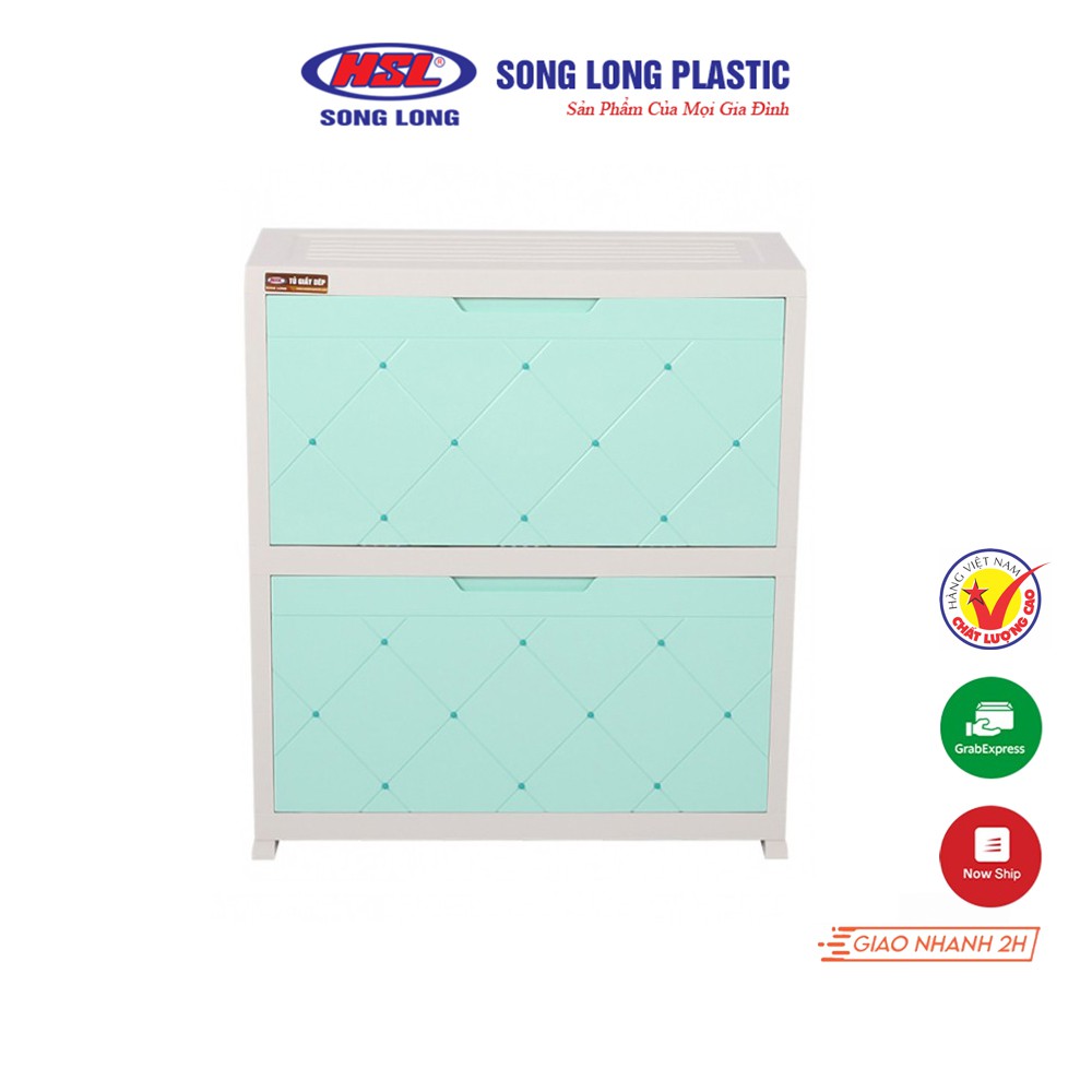 Tủ Giày Dép Cao Cấp 2 Tầng Song Long Plastic - Xếp Gọn 12 Đôi Giầy Dép