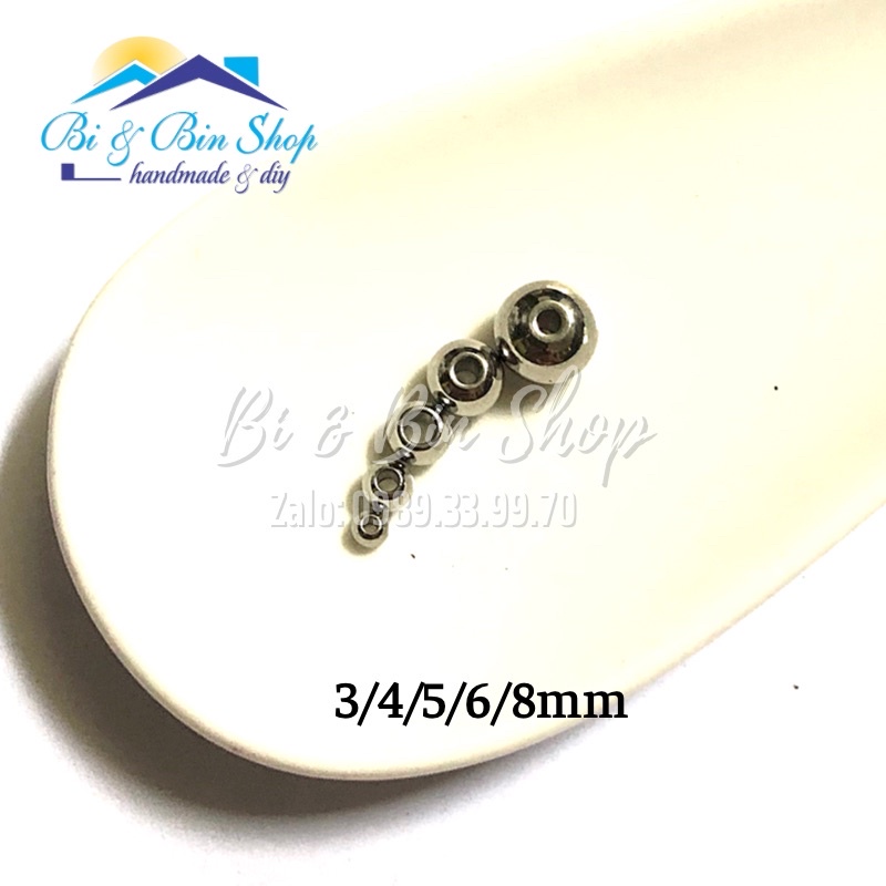 20 Viên Charm Tròn Trơn Bằng Inox Làm Trang Sức Thủ Công, Phụ Kiện Handmade