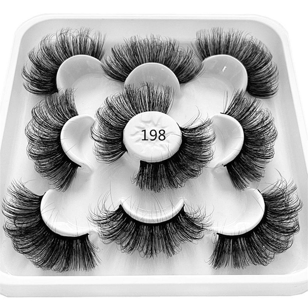 PATH Set 5 Cặp Lông Mi Giả SKONHED Tạo Hiệu Ứng Trang Điểm 3D