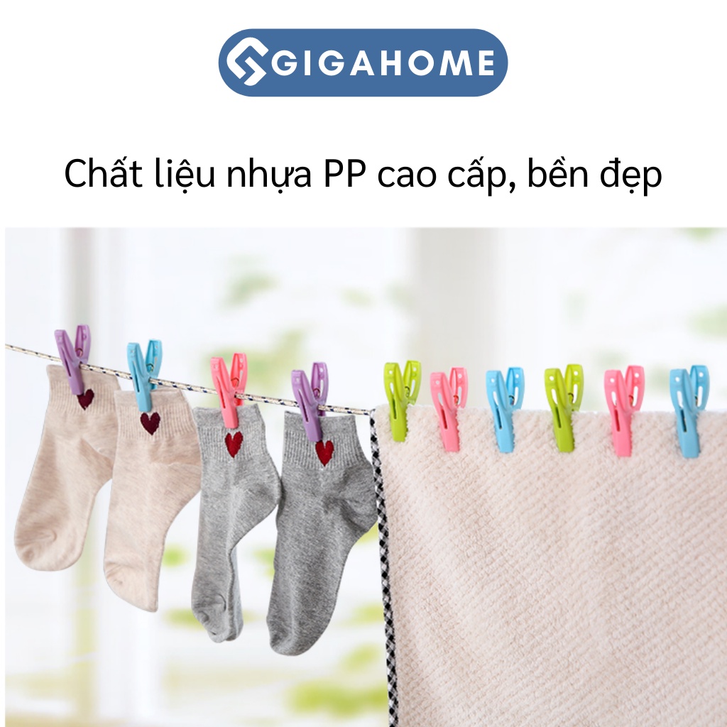 Vỉ 20 Móc Kẹp Nhựa Phơi Quần Áo GIGAHOME Cao Cấp Thiết Kế Chống Trượt, Xoay 360 Độ 5117