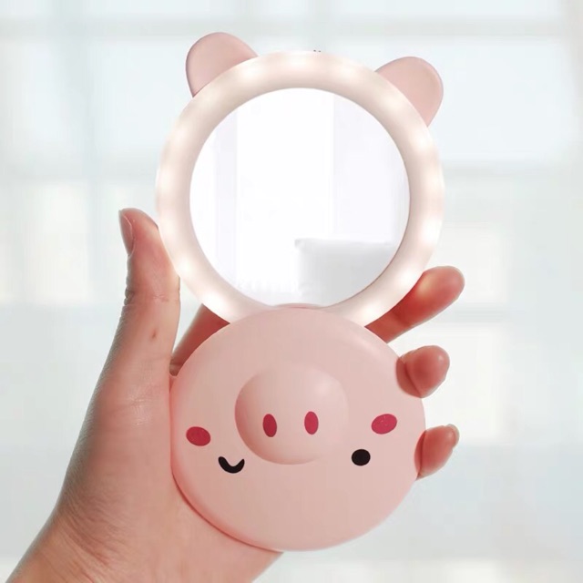 Kawaii Fan - 2in1 Quạt Sạc &amp; Gương có đèn Led