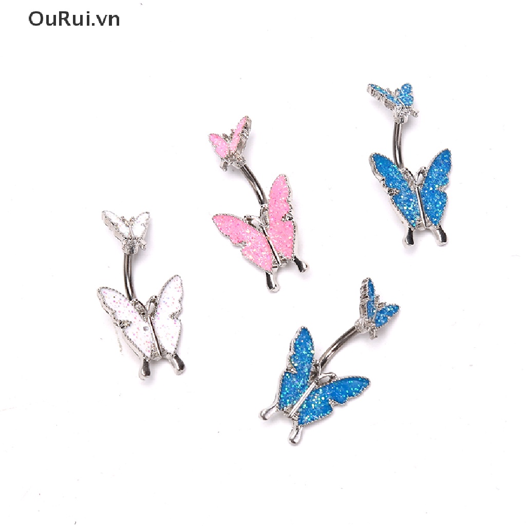 Cánh Bướm Đôi Trang Trí Rốn Phong Cách