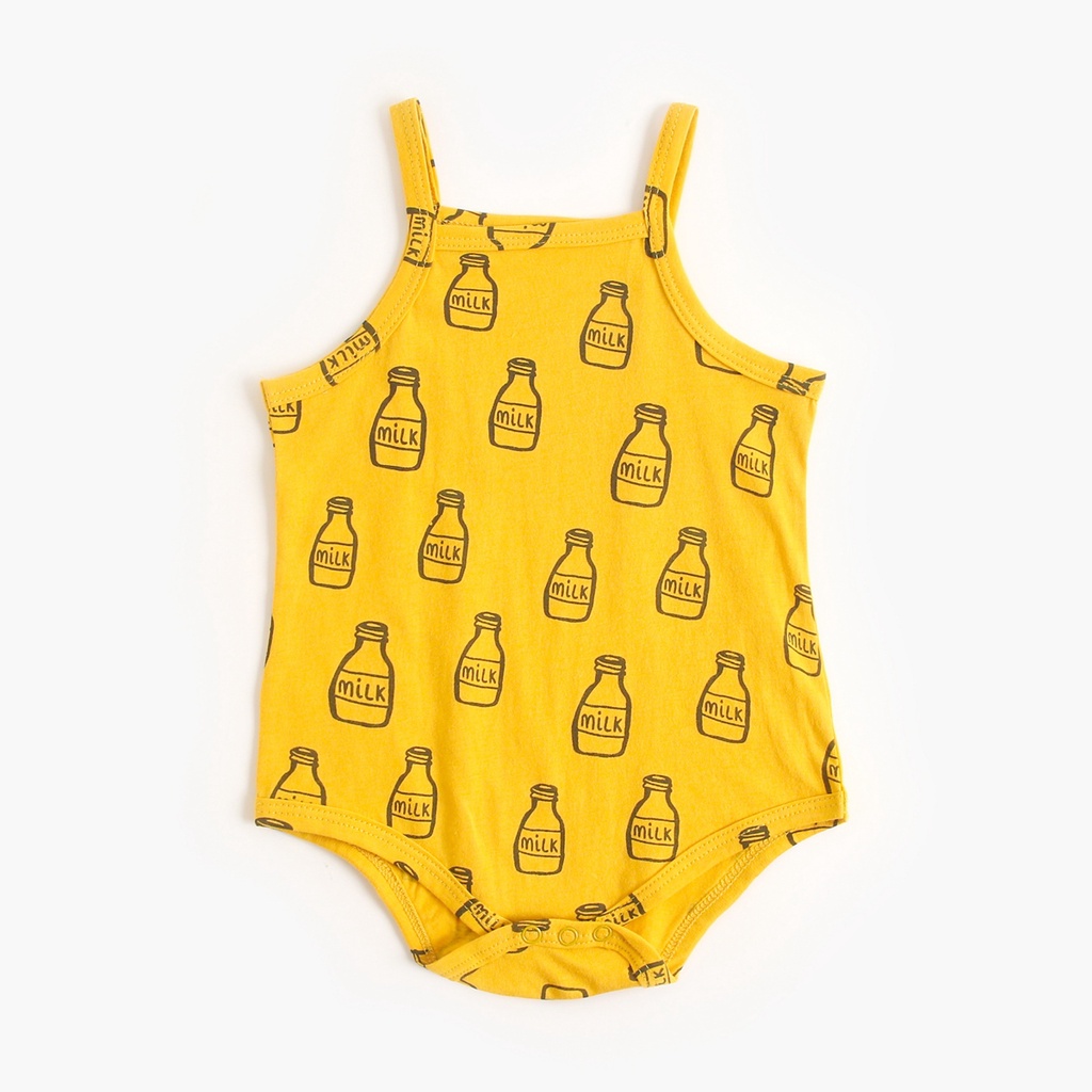 Bộ liền thân Sanlutoz không tay bằng cotton thời trang mùa hè cho bé gái