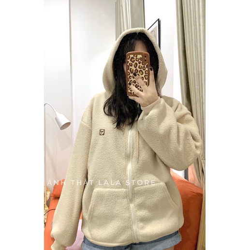 (có ảnh thật) áo khoác lông cừu xù dáng rộng có mũ dành cho nữ mùa đông | BigBuy360 - bigbuy360.vn