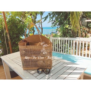 Túi cói bảo vệ môi trường đi chợ đi pinic đựng đồ ( nhiều mẫu)