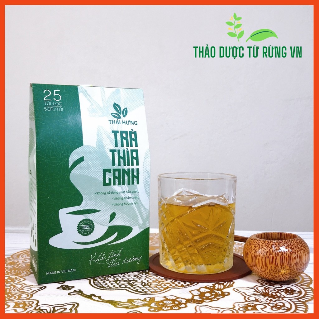 [15 NGÀY DÙNG] Trà Thìa Canh  THÁI HƯNG Cho Người Tiểu Đường Chiết Xuất Từ Dây Thìa Canh, Lá Khổ Qua Rừng 25 gói 125g