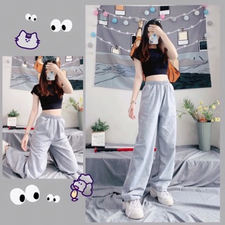 Set LongPants Basic-Áo CropTop Body Basic Ảnh Thật 100%