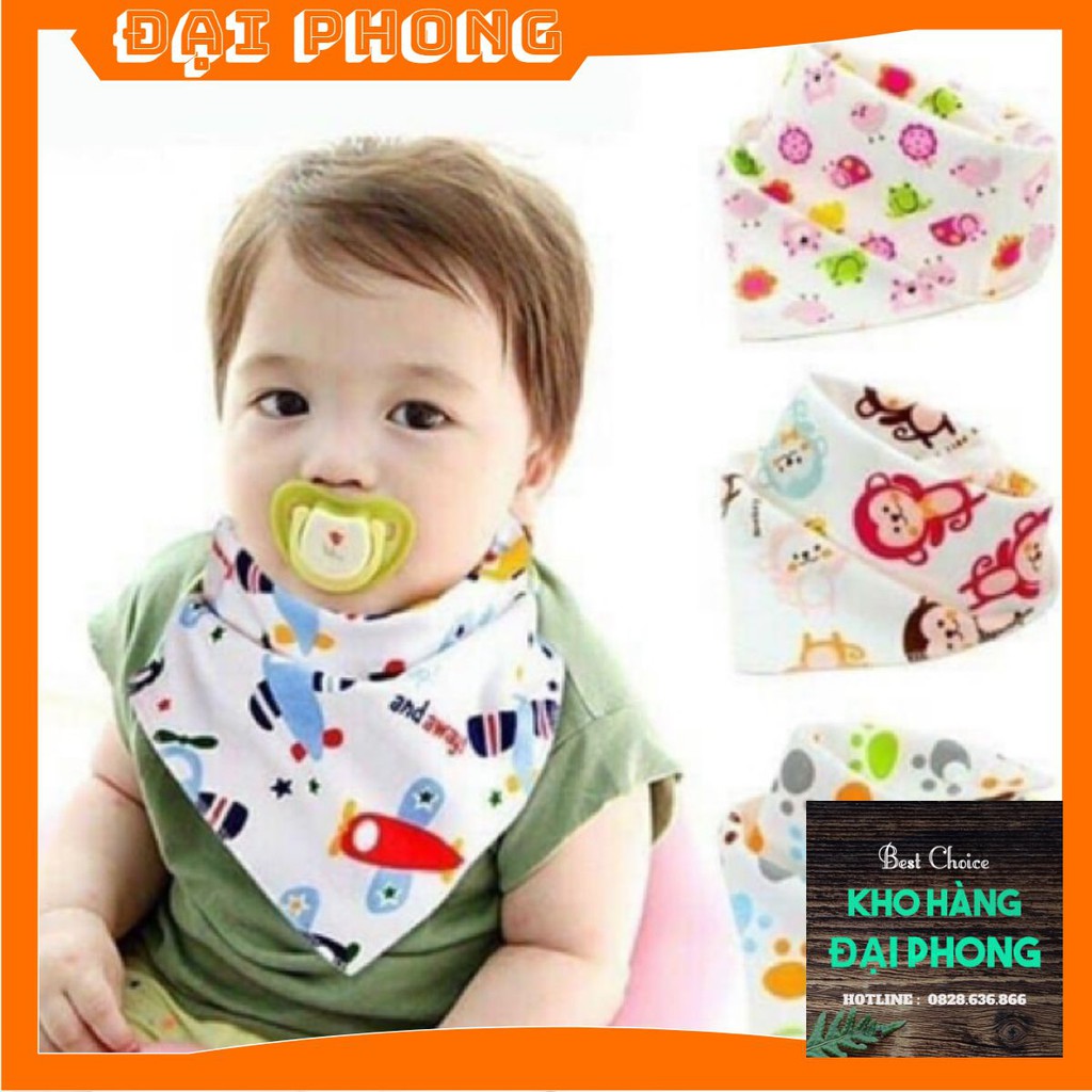 KHĂN YẾM TAM GIÁC CHO BÉ ❤️FREE SHIP❤️ YẾM TRẺ EM, COTON 2 LỚP CHO BÉ CÓ CÚC BẤM HÀNG LOẠI 1