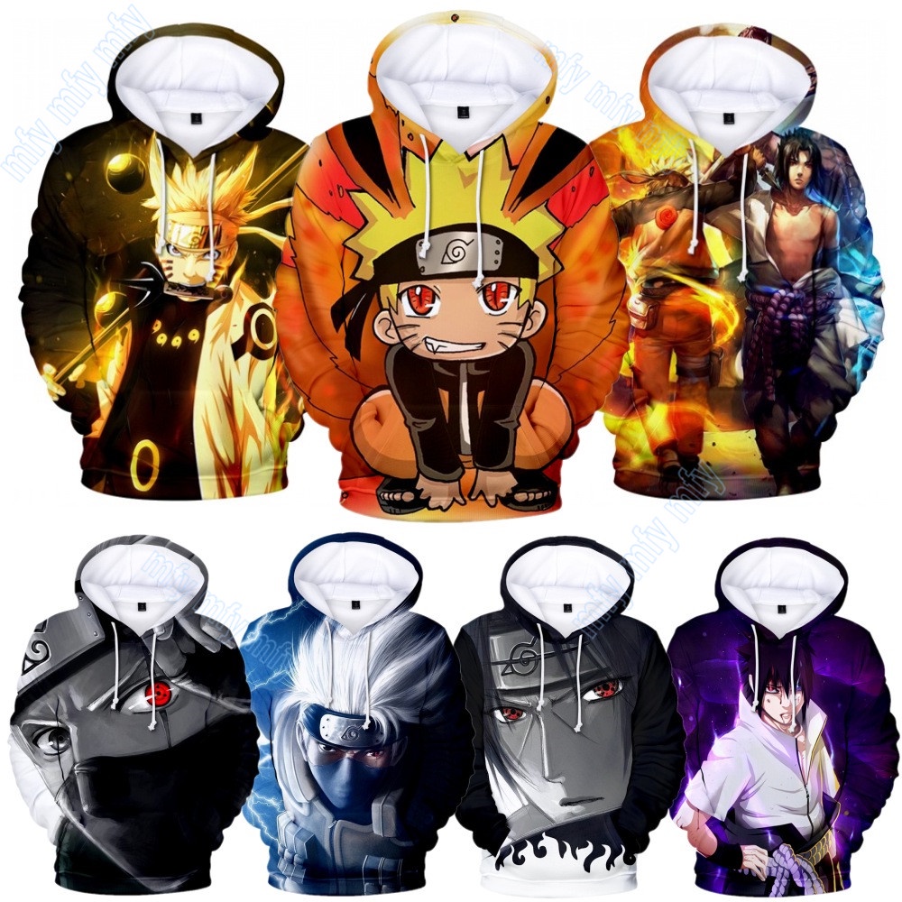 Áo Khoác Hoodie In Hình Naruto Kakashi Itachi Sasuke Cho Bé Trai Bé Gái
