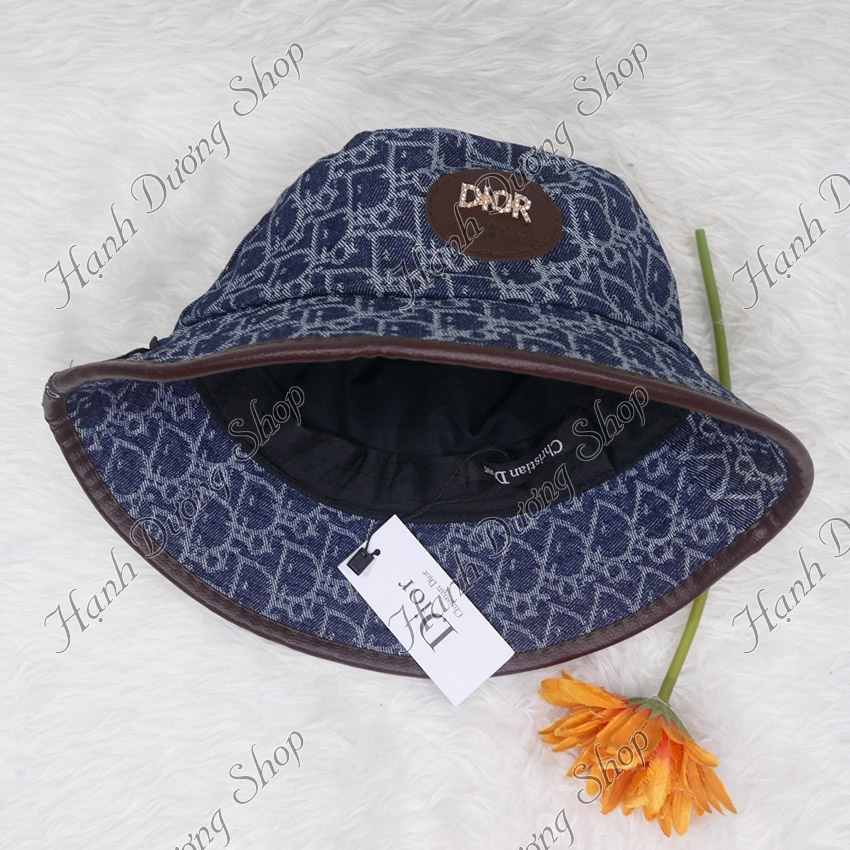 Nón bo jeans cao cấp nón bucket thêu mặt da vành viền da có may tem thời trang phù hợp cả nam và nữ phù hợp cho nữ