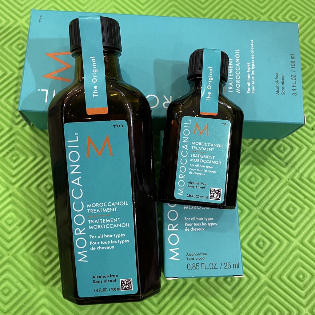 Combo Tinh dầu dưỡng tóc cao cấp Moroccanoil Treatment 100ml + 25ml ( đủ size )