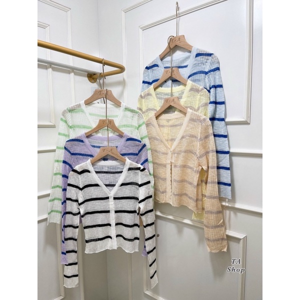 Áo khoác len cardigan tơ voan mỏng hè xinh hàng QC
