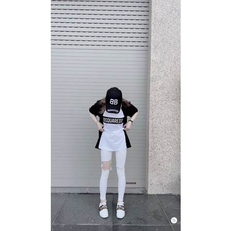 Áo phông DSQII pha sườn siêu nét -Áo phông nam nữ mix đôi đỉnh cao