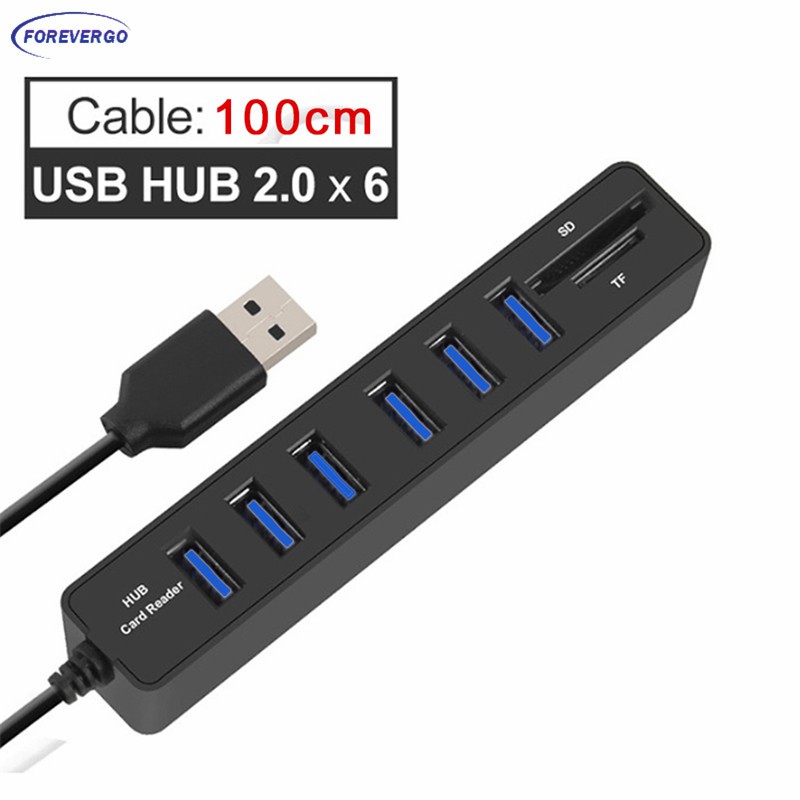 Đầu Đọc Thẻ Nhớ Usb 2.0 6 Cổng