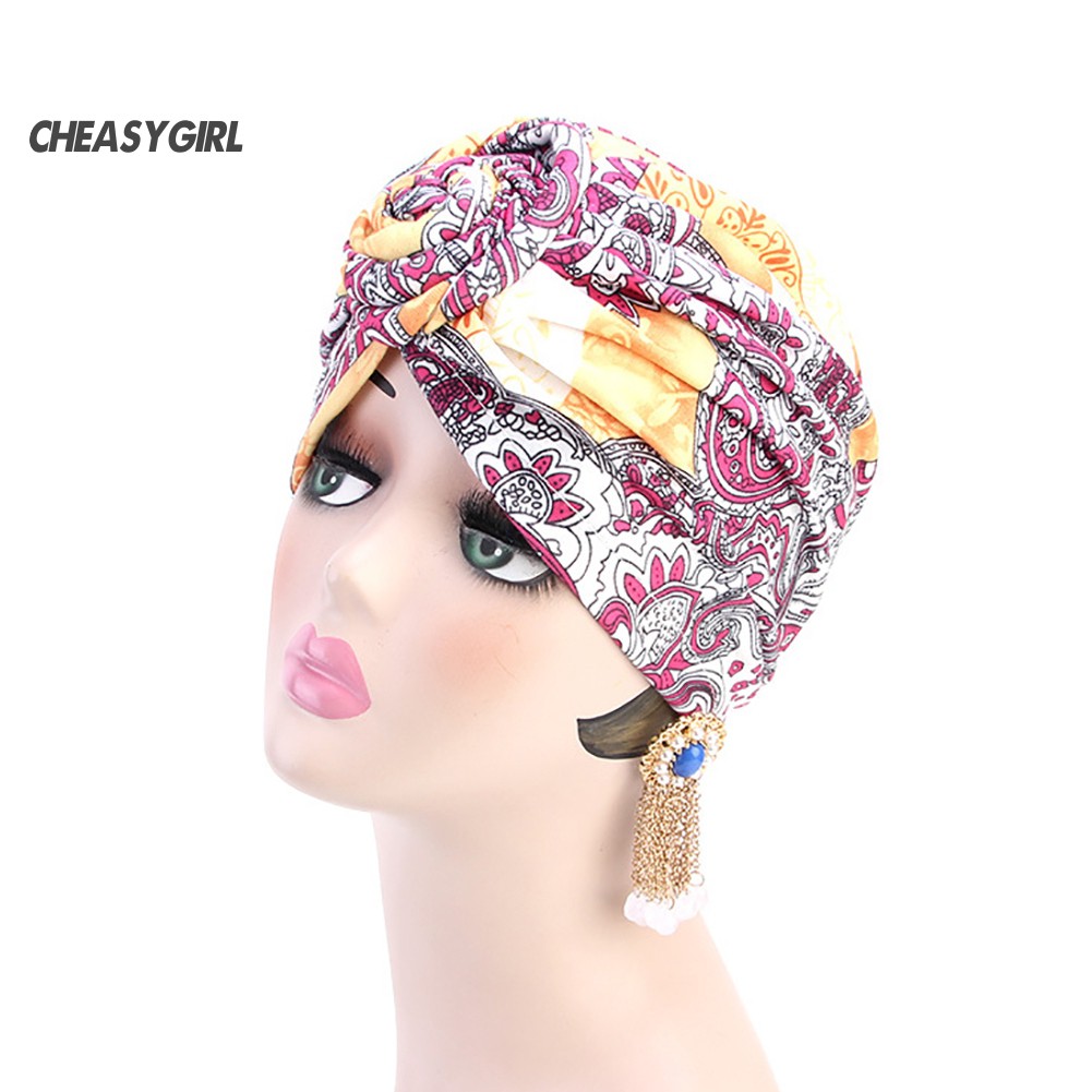 Khăn Turban Thắt Nút Co Giãn Phong Cách Hồi Giáo Cho Nữ