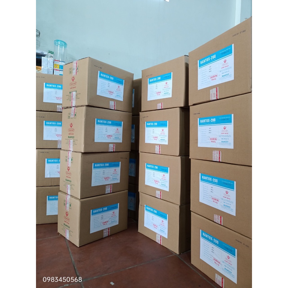 Hantox-200  diệt ruồi, muỗi, kiến, gián, ve, ghẻ ở chó mèo, mạt gà. Han tox 200