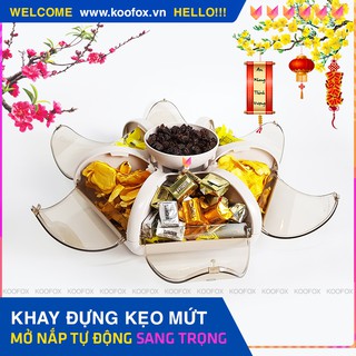 [HAPPY NEW YEAR 2021🌸] Hộp Đựng Mứt 6 Cánh Cao Cấp - Khay Đựng Mứt Kẹo Tự Bung Mẫu Mới Tết 2021 - KOOFOX