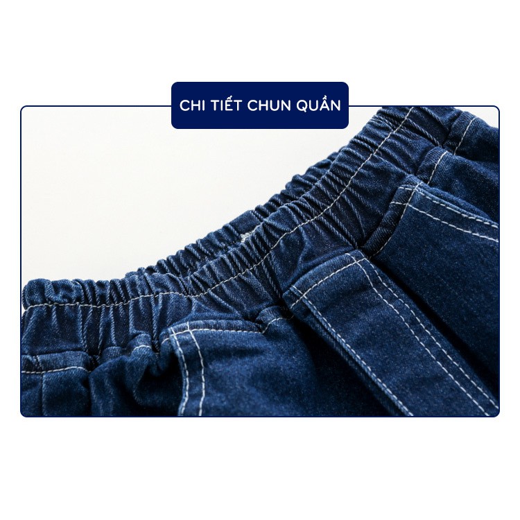 Quần Jean cho bé WELLKIDS họa tiết bo ống chất bò mềm mại hàng xuất Âu Mỹ