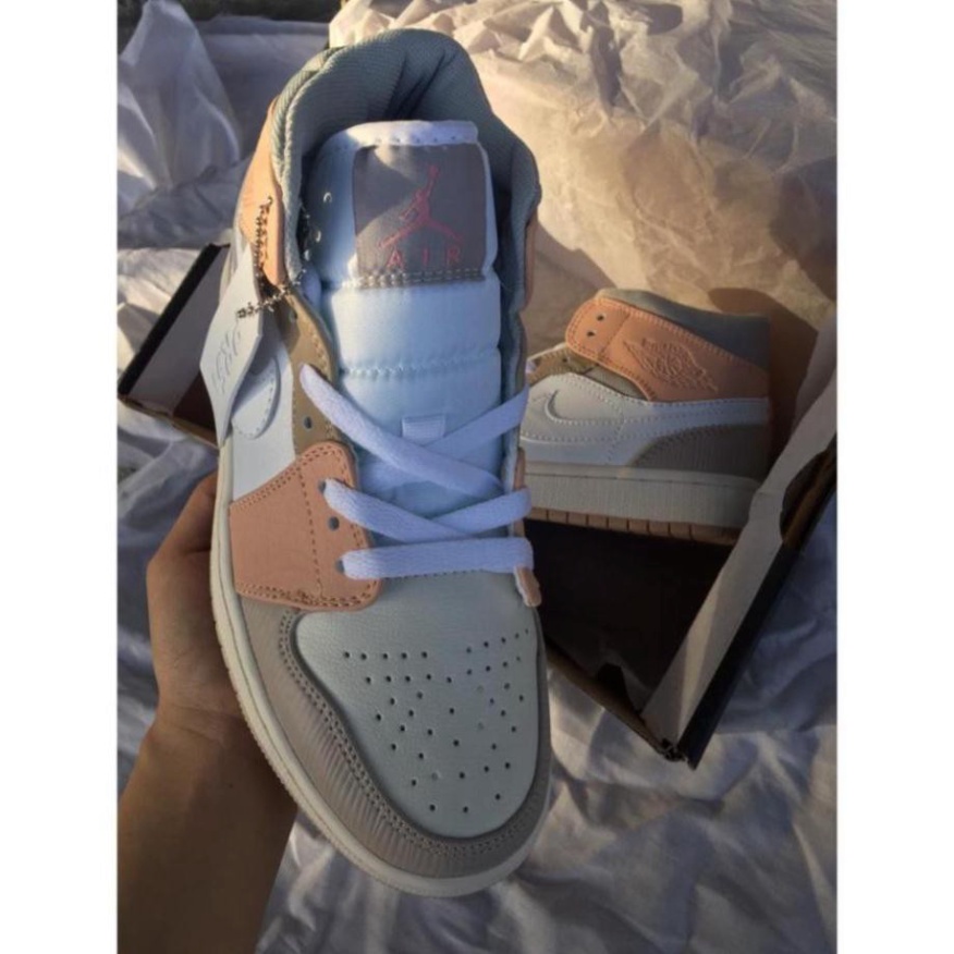 [FREE SHIP] Giày Sneaker Jordan 1 Mid Milan Cam Cao Cổ Giày Thể Thao Nữ Da Nhăn Full Box Freeship | WebRaoVat - webraovat.net.vn