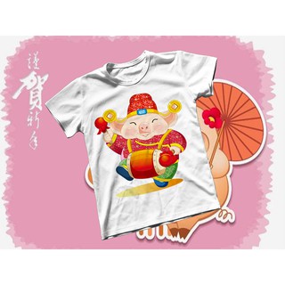 Áo thun cotton unisex - 12 con giáp - tuổi hợi - heo con phát tài