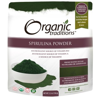 Bột tảo xoắn hữu cơ Organic Traditions 150g
