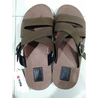 Dép nam quai chéo Kito Thái Lan màu nâu