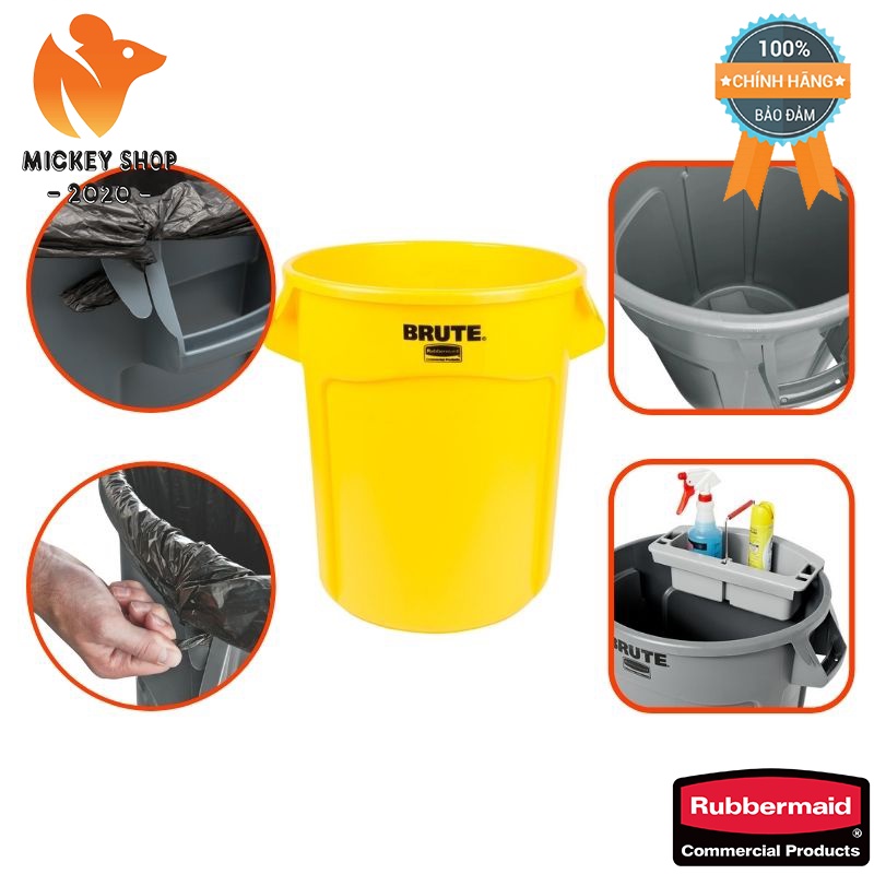 Thùng Nhựa Đa Năng Brute 37 Lit - 10 gallons Cao Cấp RUBBERMAID - CHÍNH HÃNG