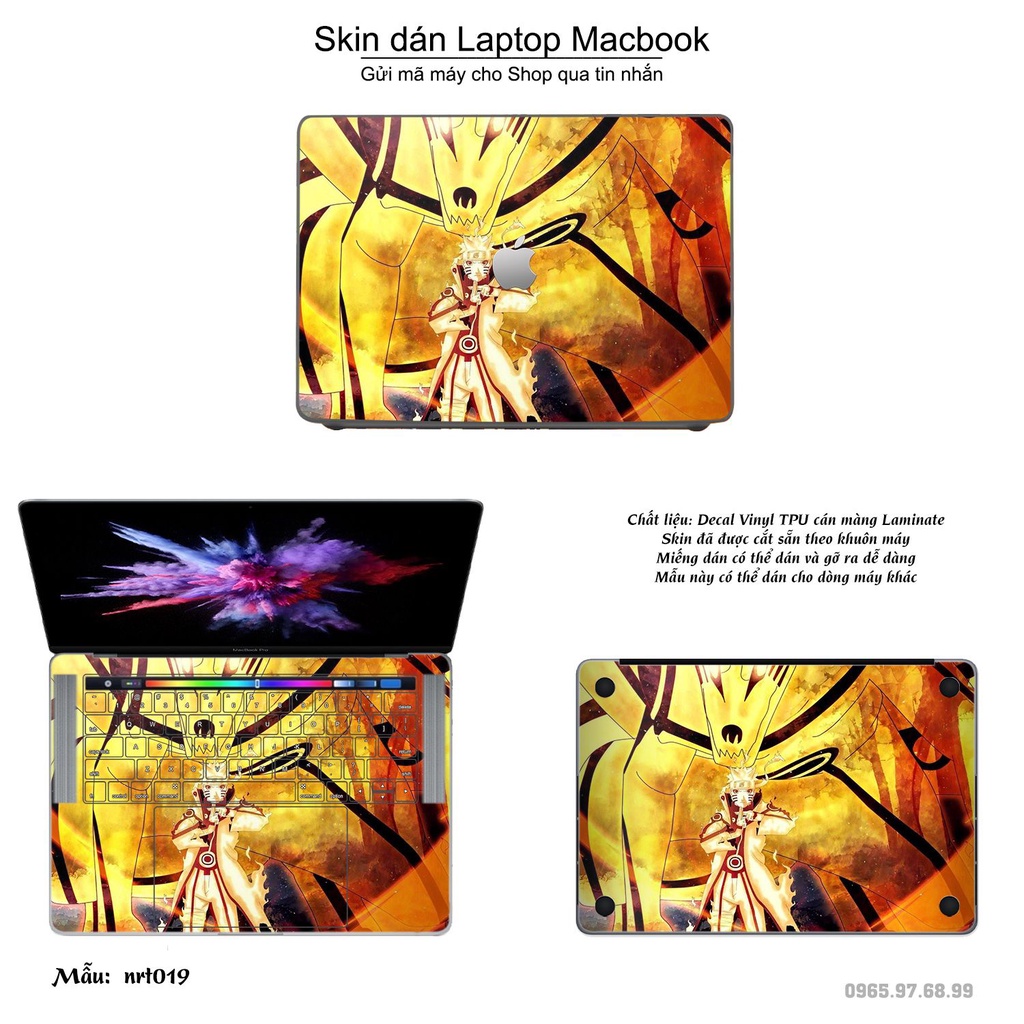 Skin dán Macbook mẫu Naruto (đã cắt sẵn, inbox mã máy cho shop)