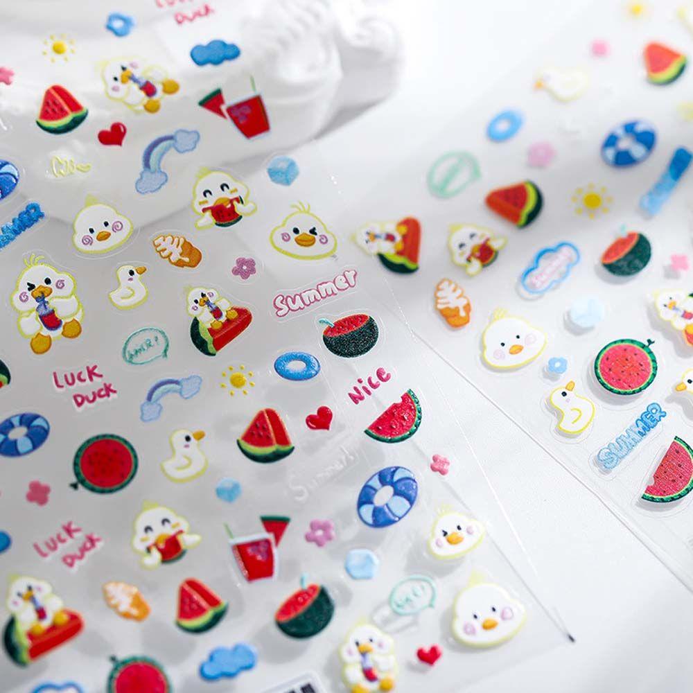 Miếng Dán Trang Trí Móng Tay Hình Chú Vịt Hoạt Hình Xinh Xắn