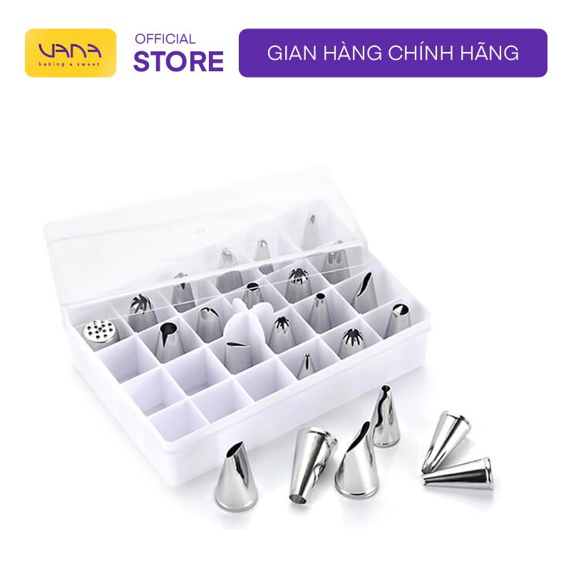 Bộ đui 24 chiếc chất liệu inox trang trí bánh
