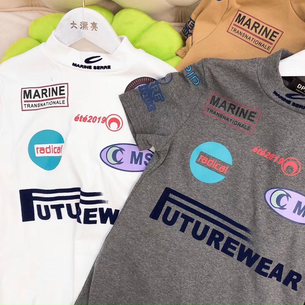 áo kiểu tay ngắn cổ lọ in hình thù cá tính na