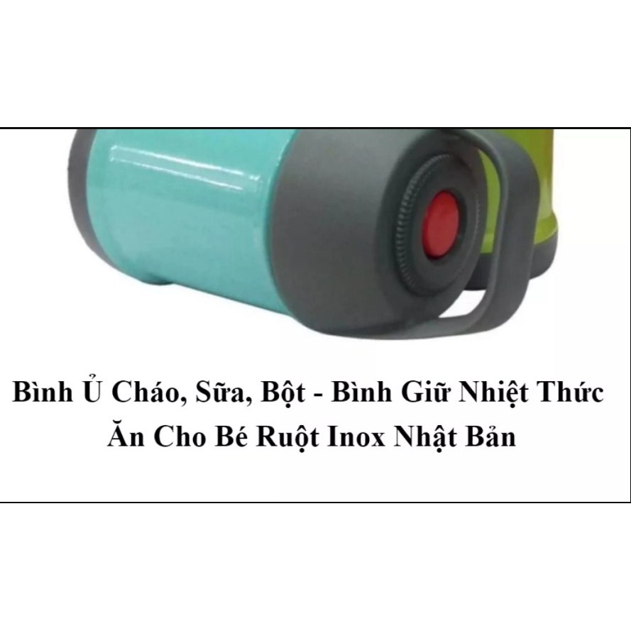 Bình Ủ Cháo, Sữa, Bột - Bình Giữ Nhiệt Thức Ăn Cho Bé Ruột Inox Nhật Bản-bảo hành 12 tháng