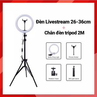 Đèn livestream 26cm, đèn livestream hỗ trợ ánh sáng chụp ảnh, make up trang điểm, 3 chế độ ánh sáng