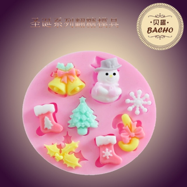 Khuôn Silicon 3D Làm Kẹo Đường Trang Trí Noel