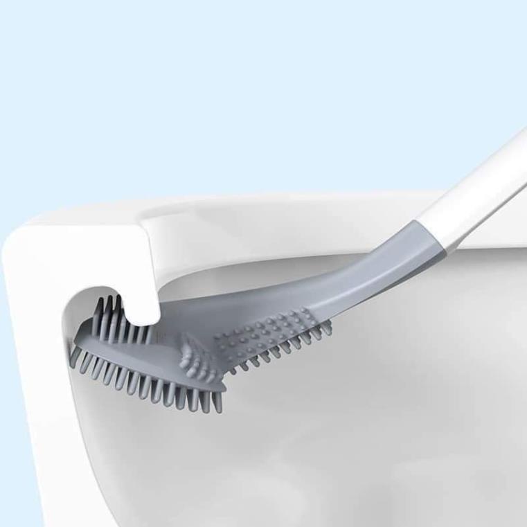 Bàn Chải Vệ Sinh Toilet Cán Dài Cong Silicon Mẫu Mới 2021