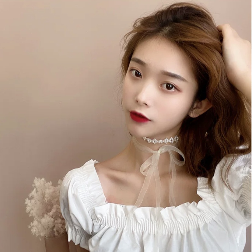 Băng Đô Ren Đính Ngọc Trai Giả Đa Năng Phong Cách Hàn Quốc Cho Nữ