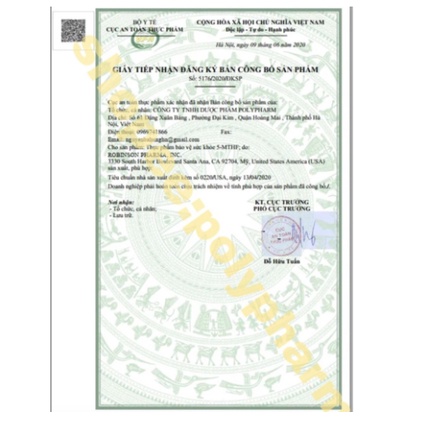 5-MTHF Mỹ Chống dị tật thai nhi và giảm nguy cơ sảy thai, giảm nguy cơ sinh non