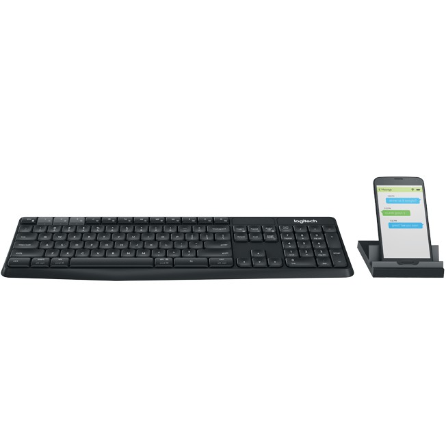 Bộ bàn phím không dây và giá đỡ Logitech K375S Multi-Device - Hàng chính hãng