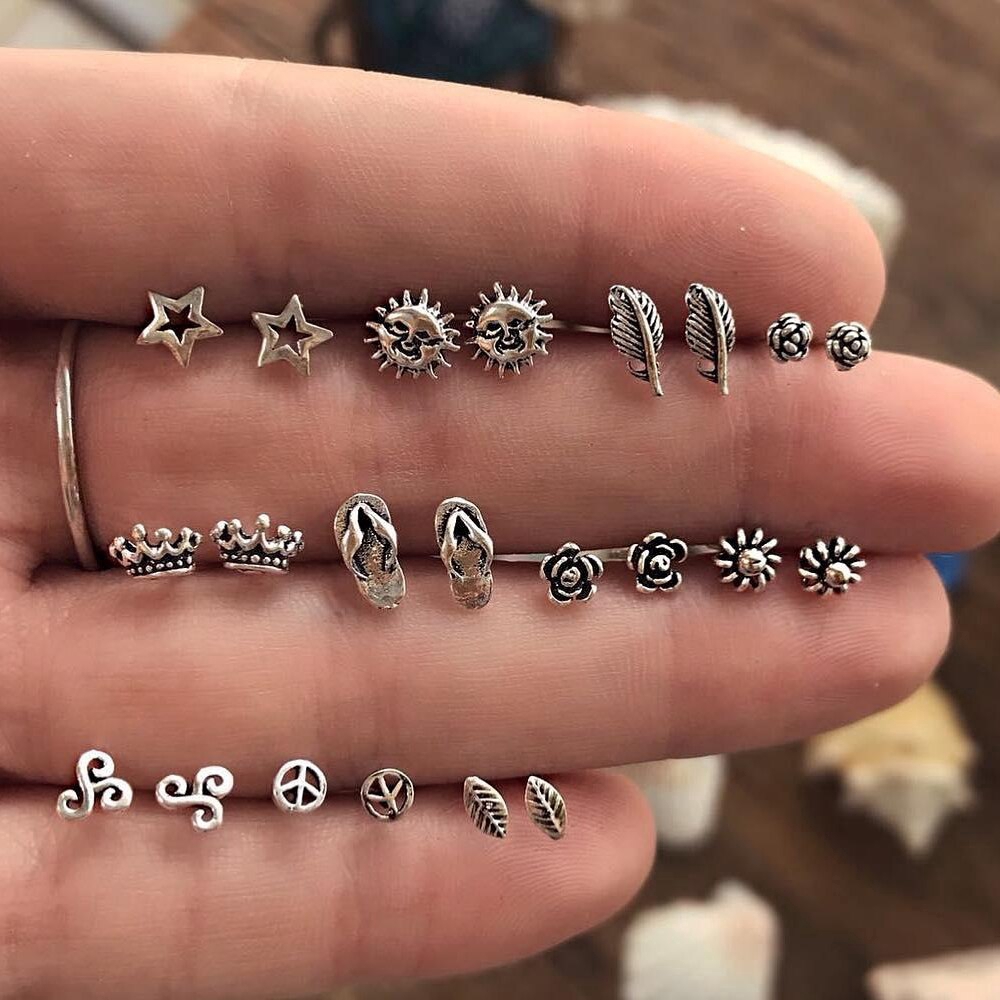 Set 6 Đôi Khuyên Tai Phong Cách Cổ Điển Thanh Lịch Dành Cho Nữ