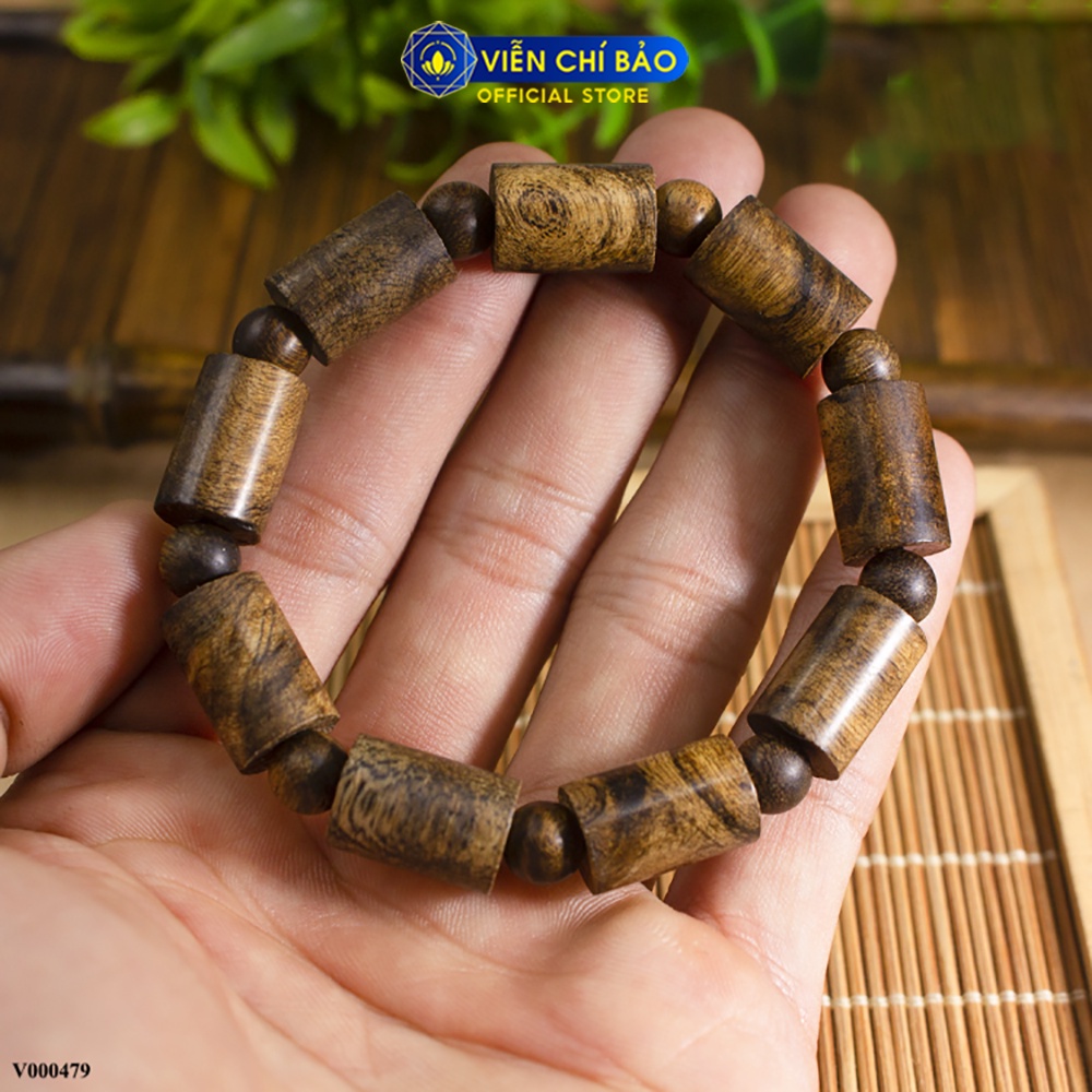Vòng tay phong thủy Trầm hương Indo đốt trúc thời trang phụ kiện trang sức thương hiệu Viễn Chí Bảo V000751