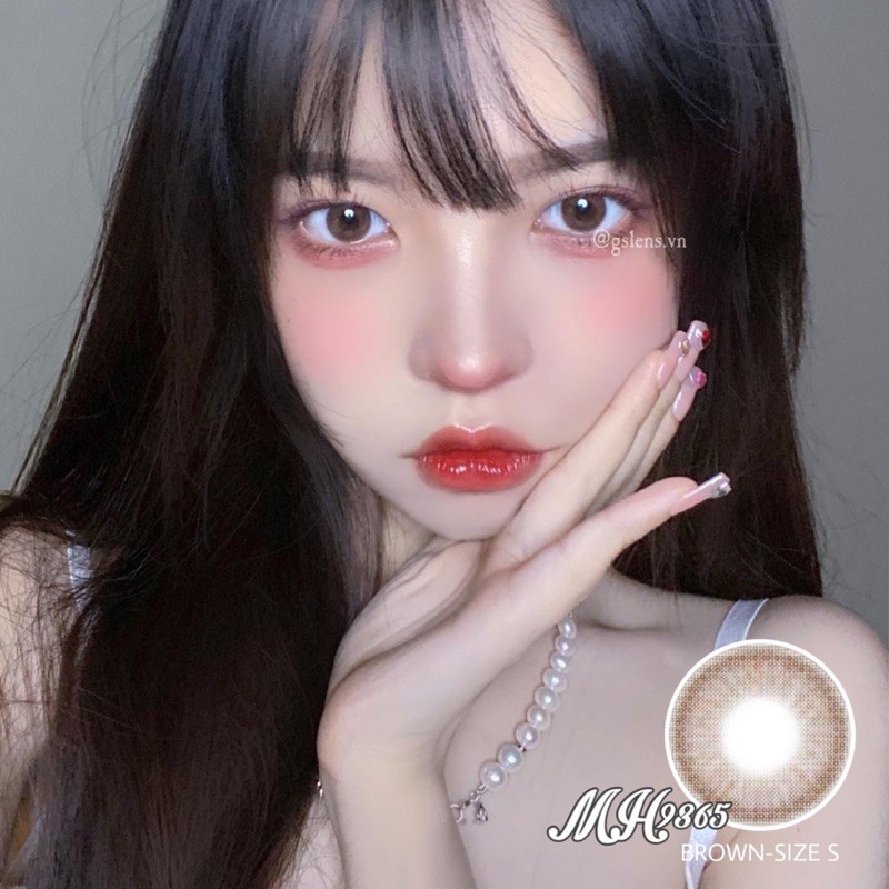 Lens Nâu Tự Nhiên Giãn Nhỏ MH9563 Size S Full 0 đến 6 Độ Cận